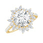 Certified Round Moissanite Halo Engagement Ring for Her