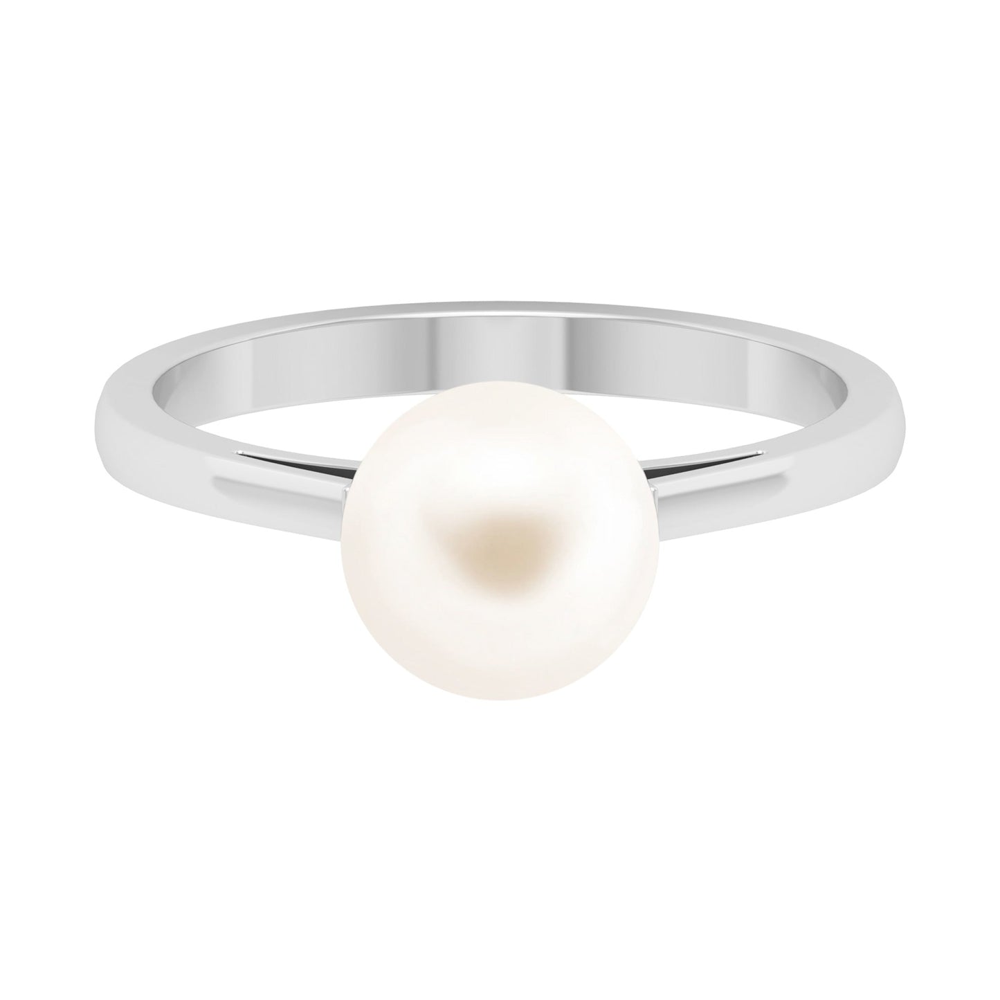7.4 Carat Freshwater White Pearl Solitaire Engagement Ring