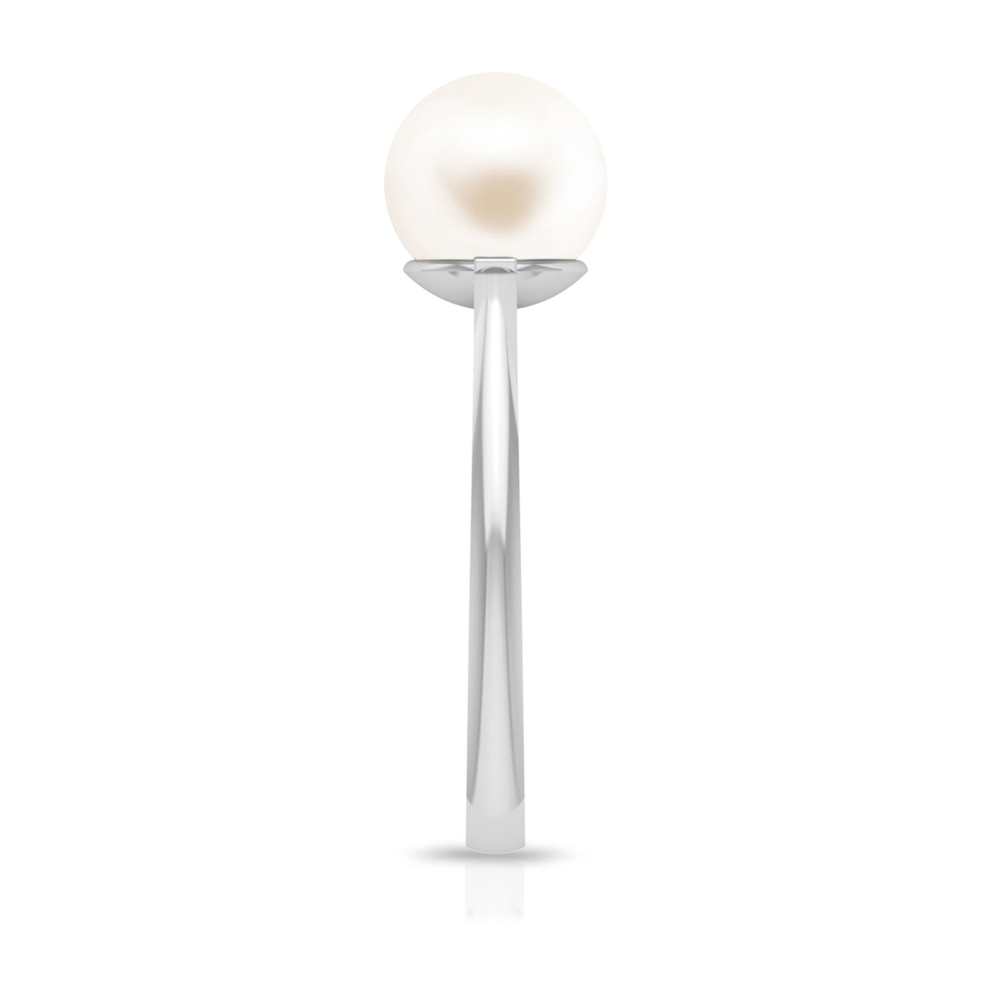 7.4 Carat Freshwater White Pearl Solitaire Engagement Ring