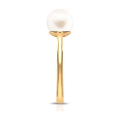 7.4 Carat Freshwater White Pearl Solitaire Engagement Ring