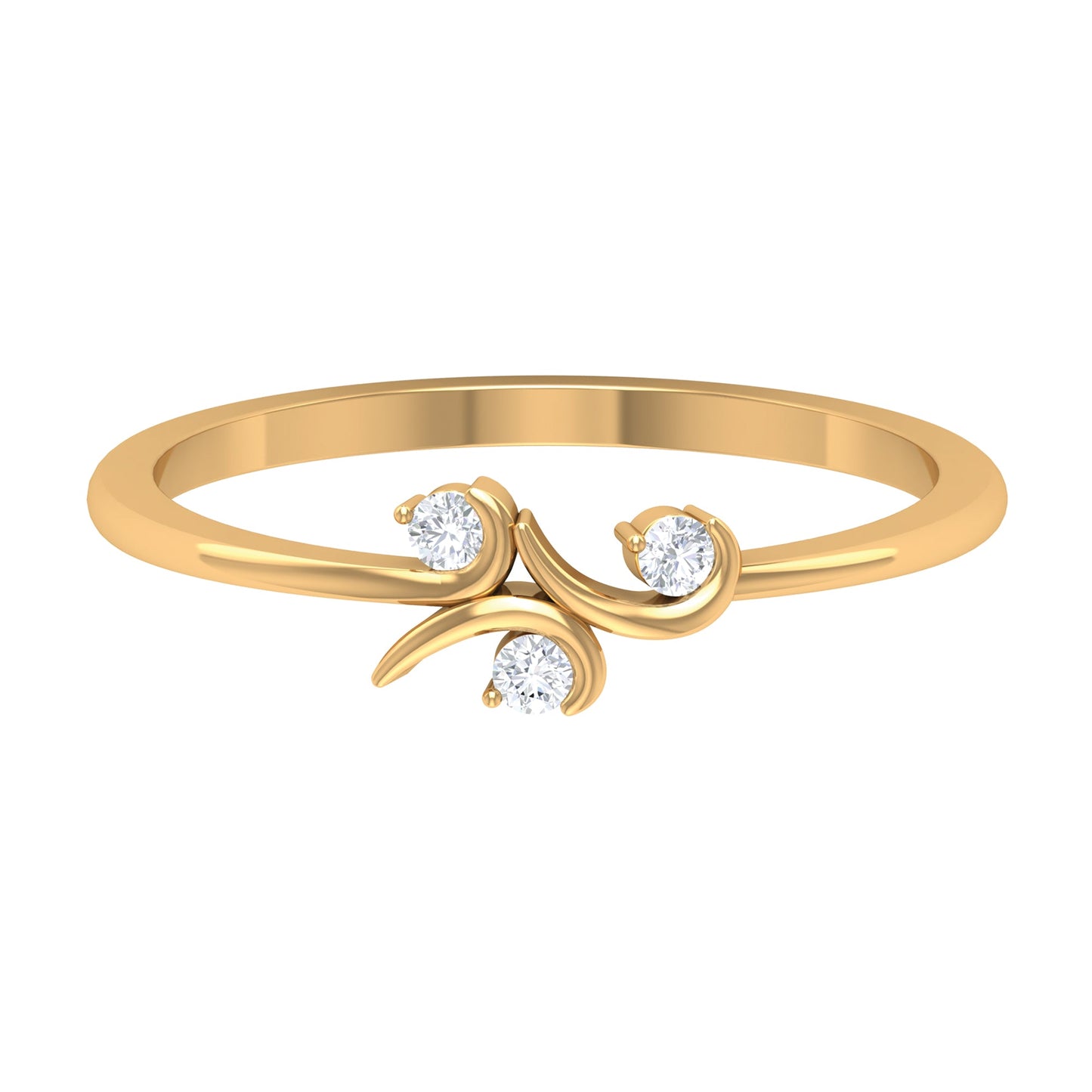 Certified Moissanite Three Stone Promise Ring