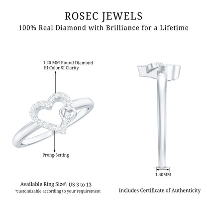 Certified Diamond Open Heart Promise Ring