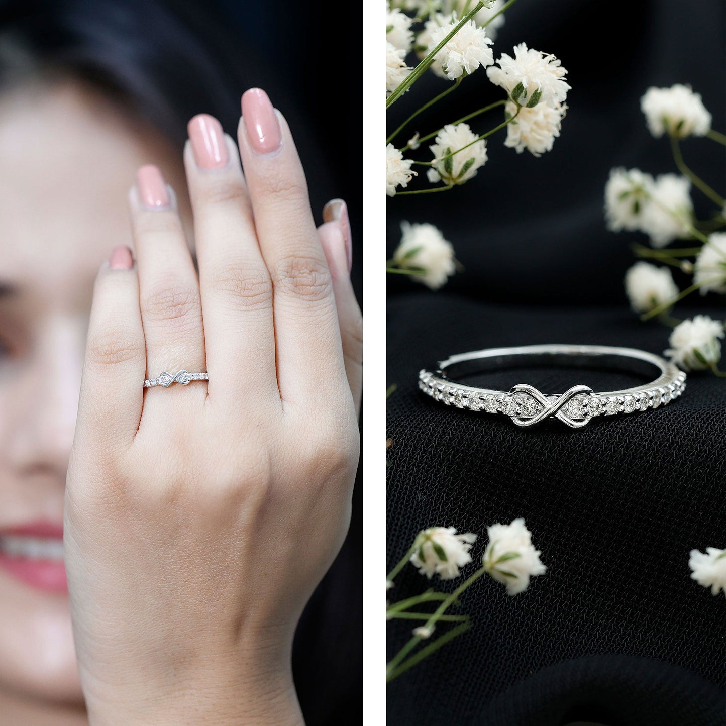 Brilliant Cut Diamond Infinity Promise Ring For Women