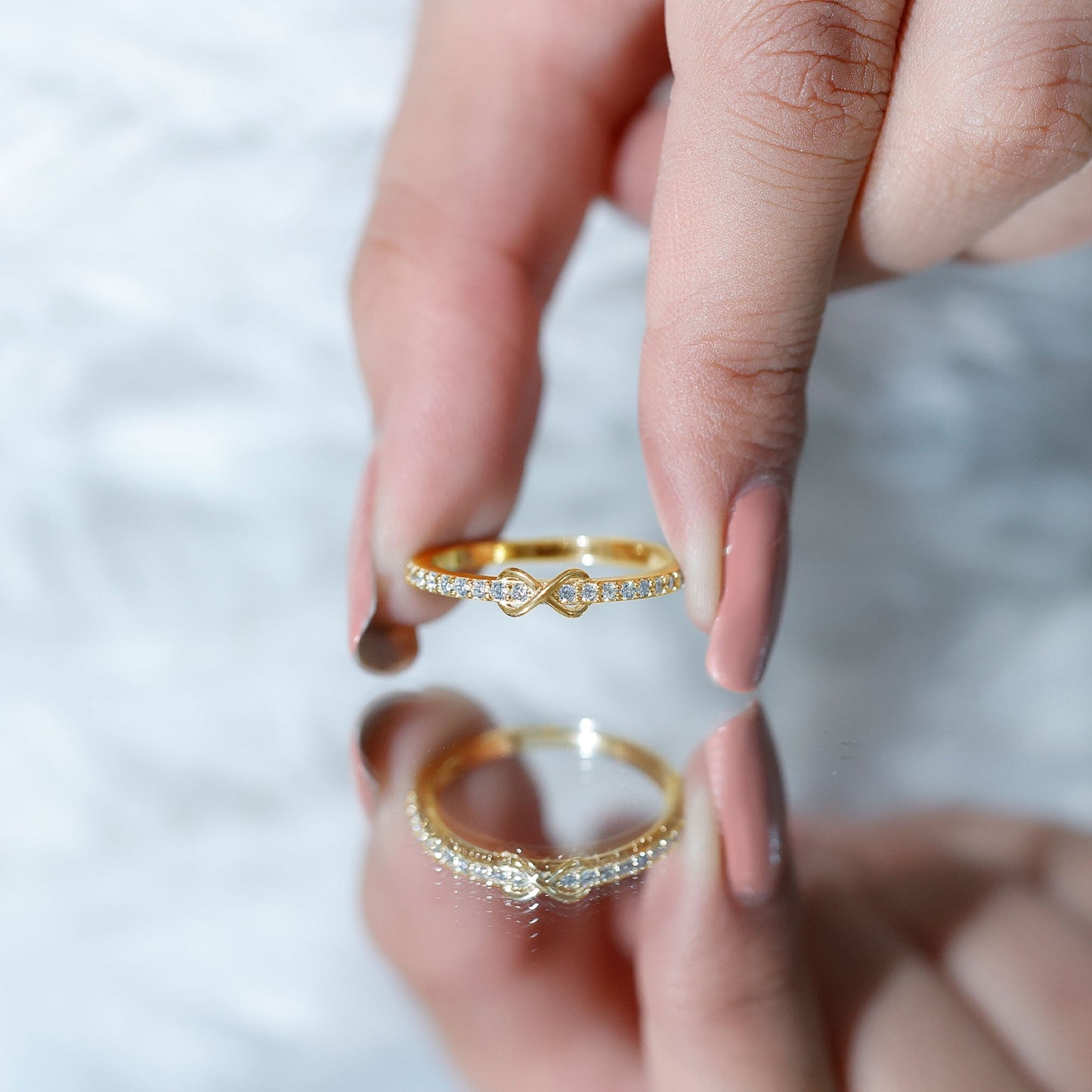 Brilliant Cut Diamond Infinity Promise Ring For Women