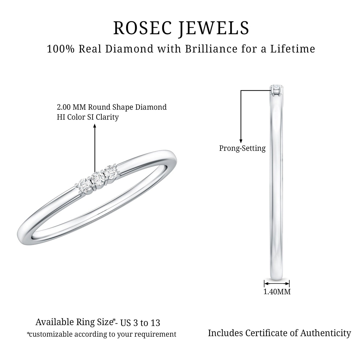 Certified Round Diamond Proposal Ring For Her