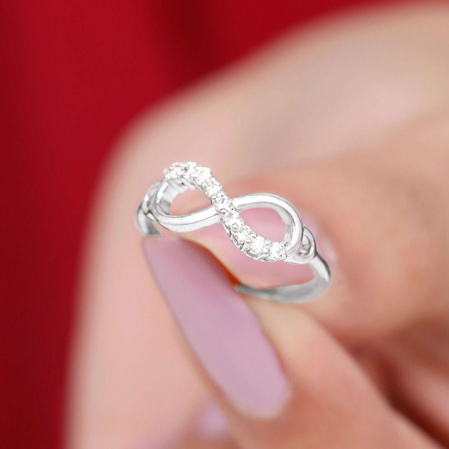 Certified Prong Set Diamond Infinity Promise Ring