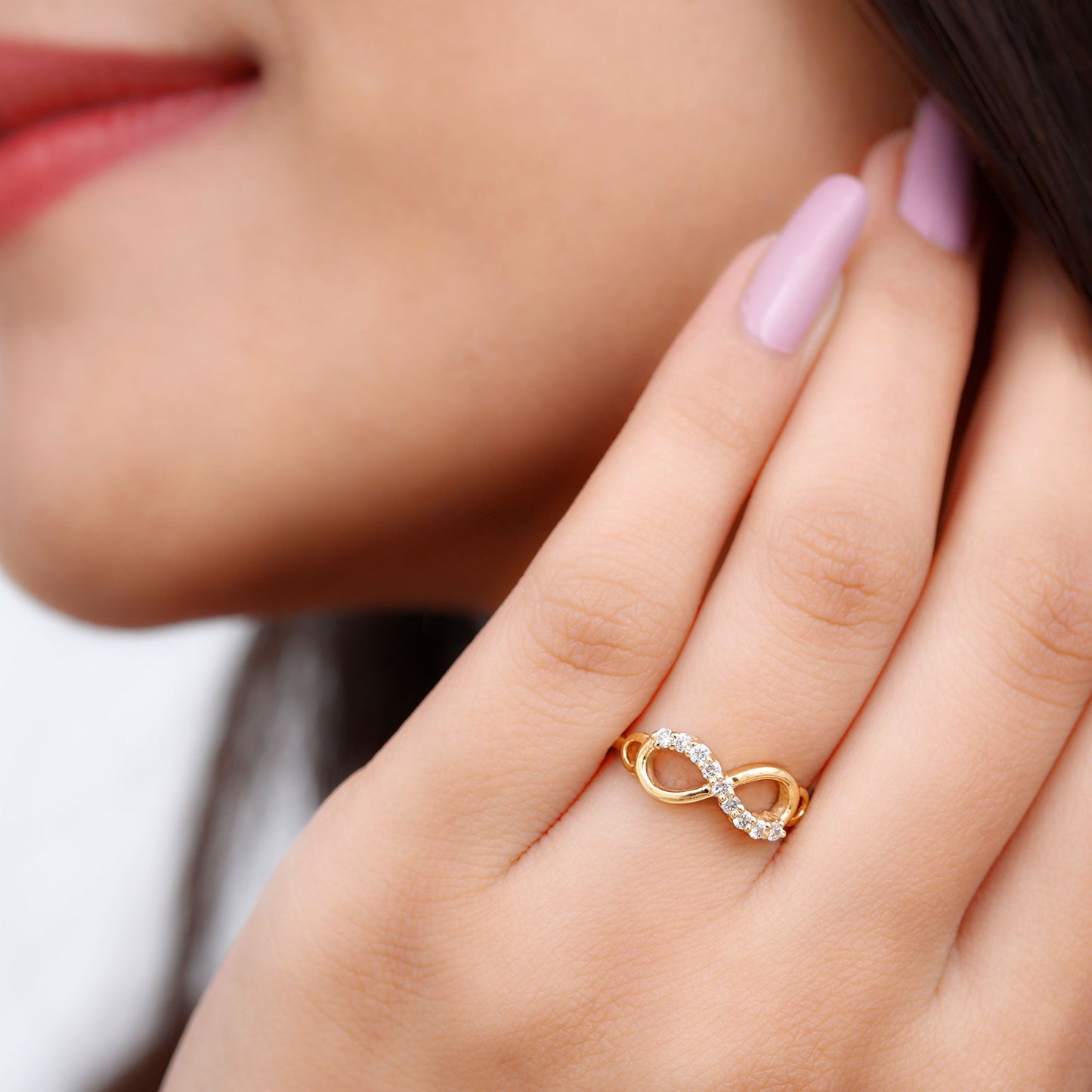 Certified Prong Set Diamond Infinity Promise Ring