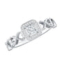 Real Princess Cut Diamond Infinity Heart Engagement Ring