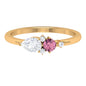Pink Tourmaline and Moissanite Cluster Promise Ring