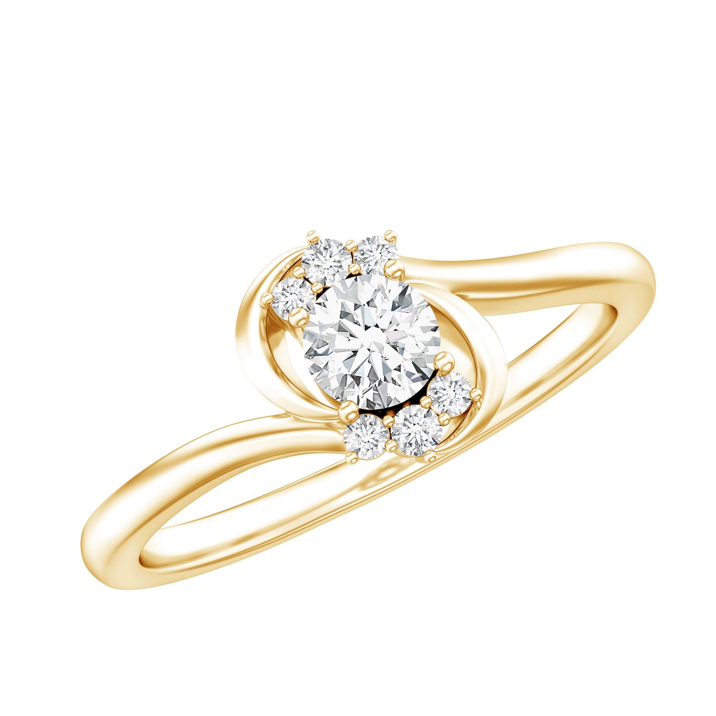 Certified Real Diamond Promise Ring with Bypass Shank