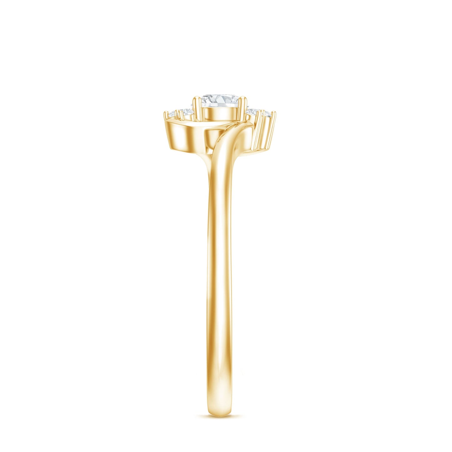 Certified Real Diamond Promise Ring with Bypass Shank