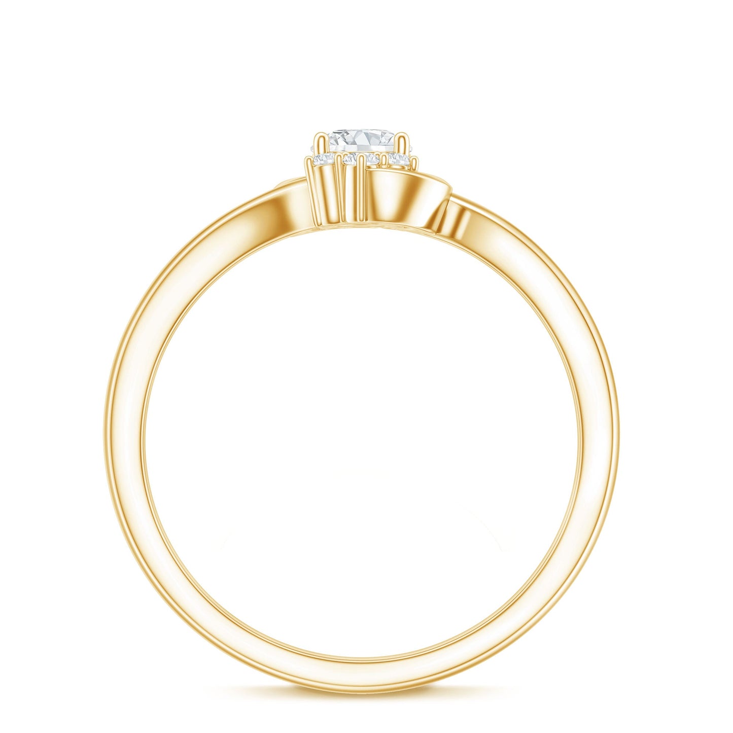 Certified Real Diamond Promise Ring with Bypass Shank