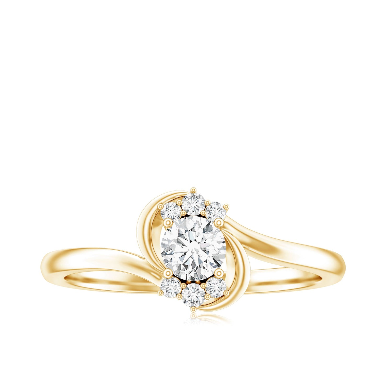 Certified Real Diamond Promise Ring with Bypass Shank