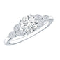 Certified Moissanite Solitaire Engagement Ring with Trio