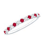 Lab Created Ruby and Diamond Stackable Band Ring