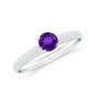 Natural Amethyst Engagement Ring with Diamond for Women