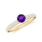 Natural Amethyst Engagement Ring with Diamond for Women