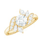 Certified Moissanite Flower Engagement Ring for Women