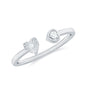 Certified Real Diamond Heart Promise Ring in Cuff Style