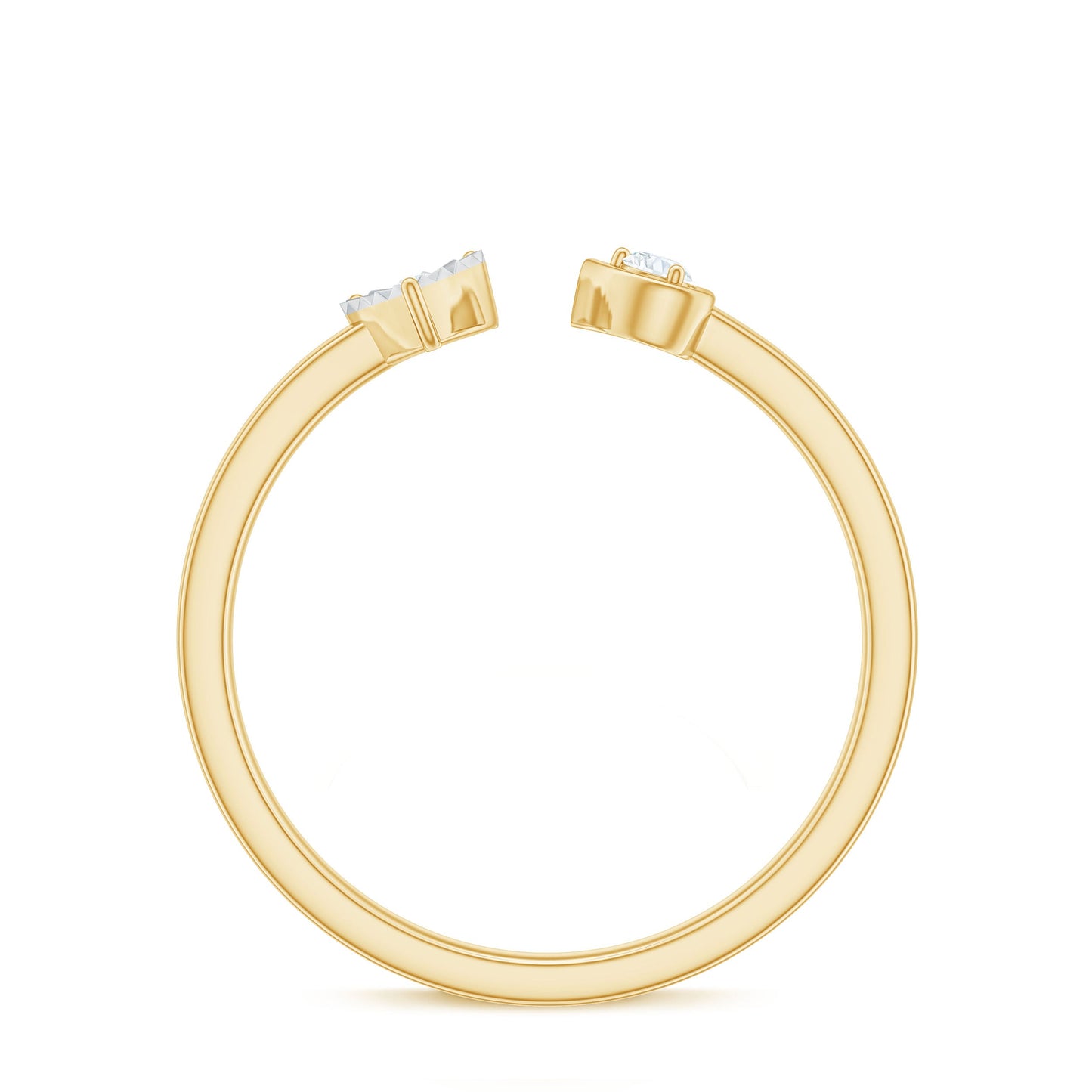 Certified Real Diamond Heart Promise Ring in Cuff Style