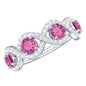 Pink Tourmaline Infinity Half Eternity Band Ring with Diamond
