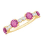 Alternate Semi Eternity Ring with Pink Tourmaline and Diamond