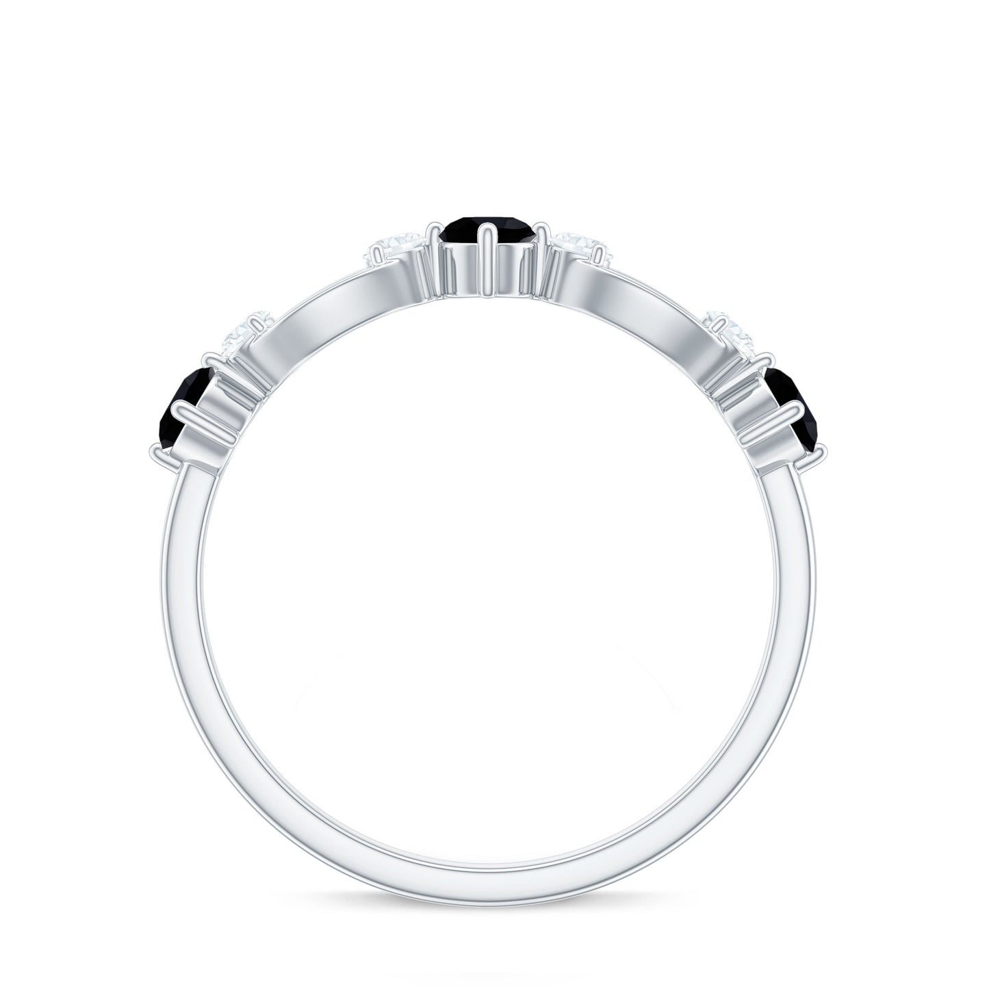 Certified Lab Grown Black and White Diamond Promise Ring