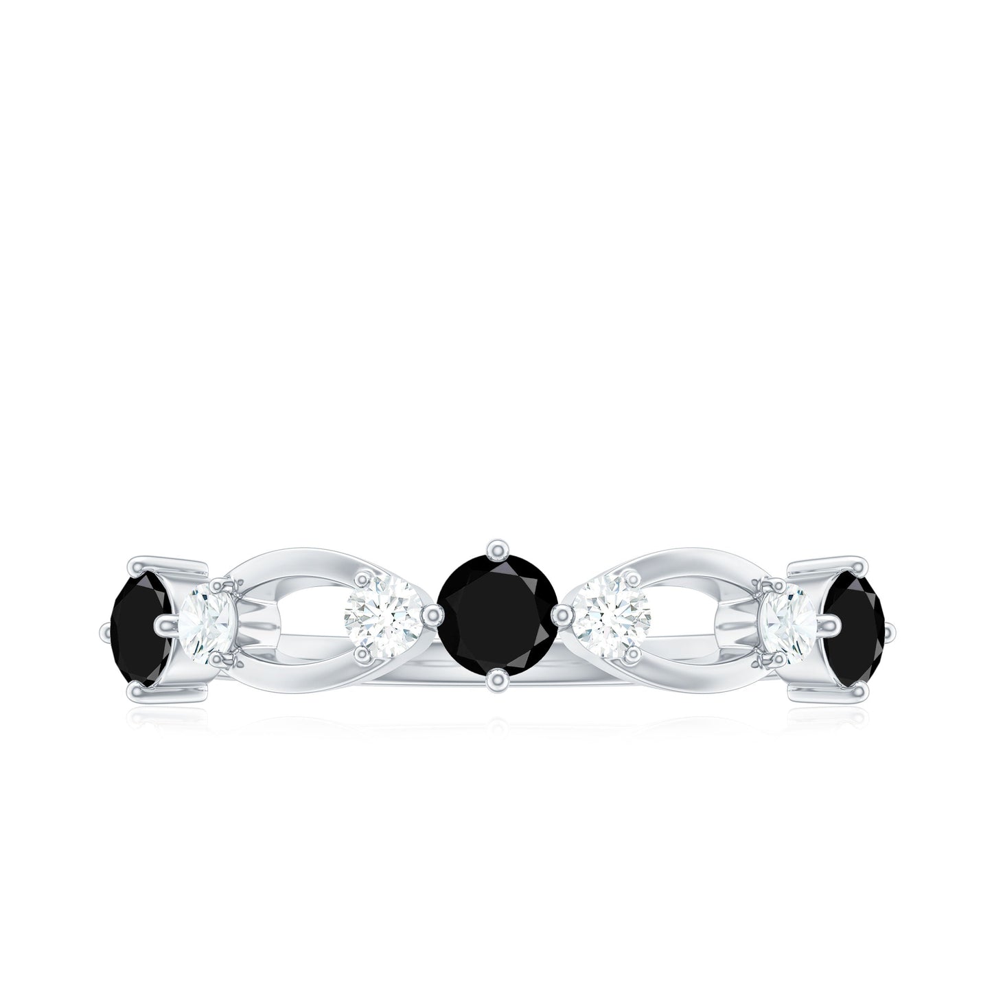 Certified Lab Grown Black and White Diamond Promise Ring