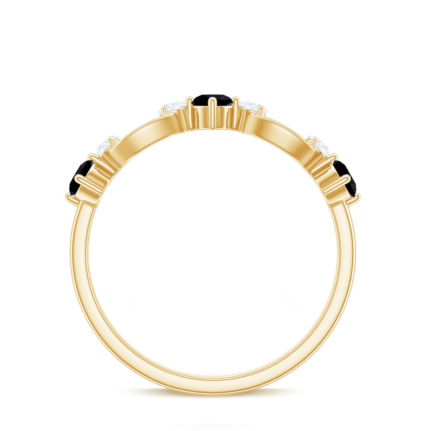 Certified Lab Grown Black and White Diamond Promise Ring