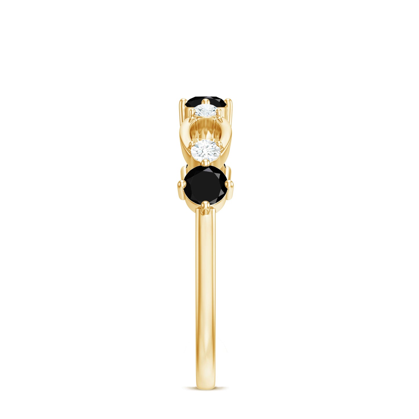 Certified Lab Grown Black and White Diamond Promise Ring