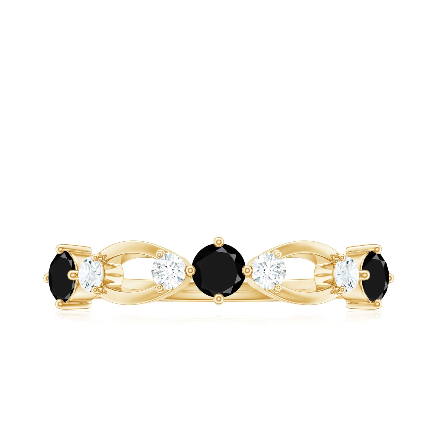Certified Lab Grown Black and White Diamond Promise Ring