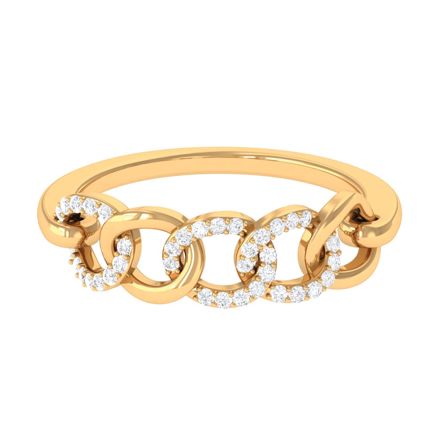 Contemporary Diamond Interlock Ring with Certificate