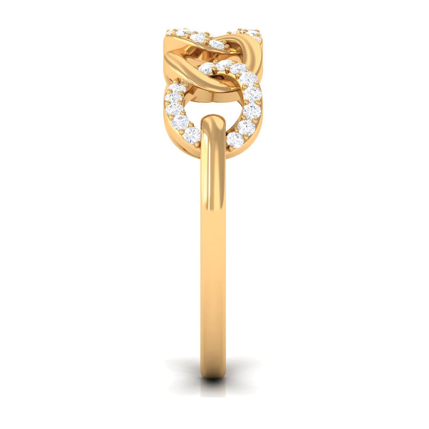 Contemporary Diamond Interlock Ring with Certificate