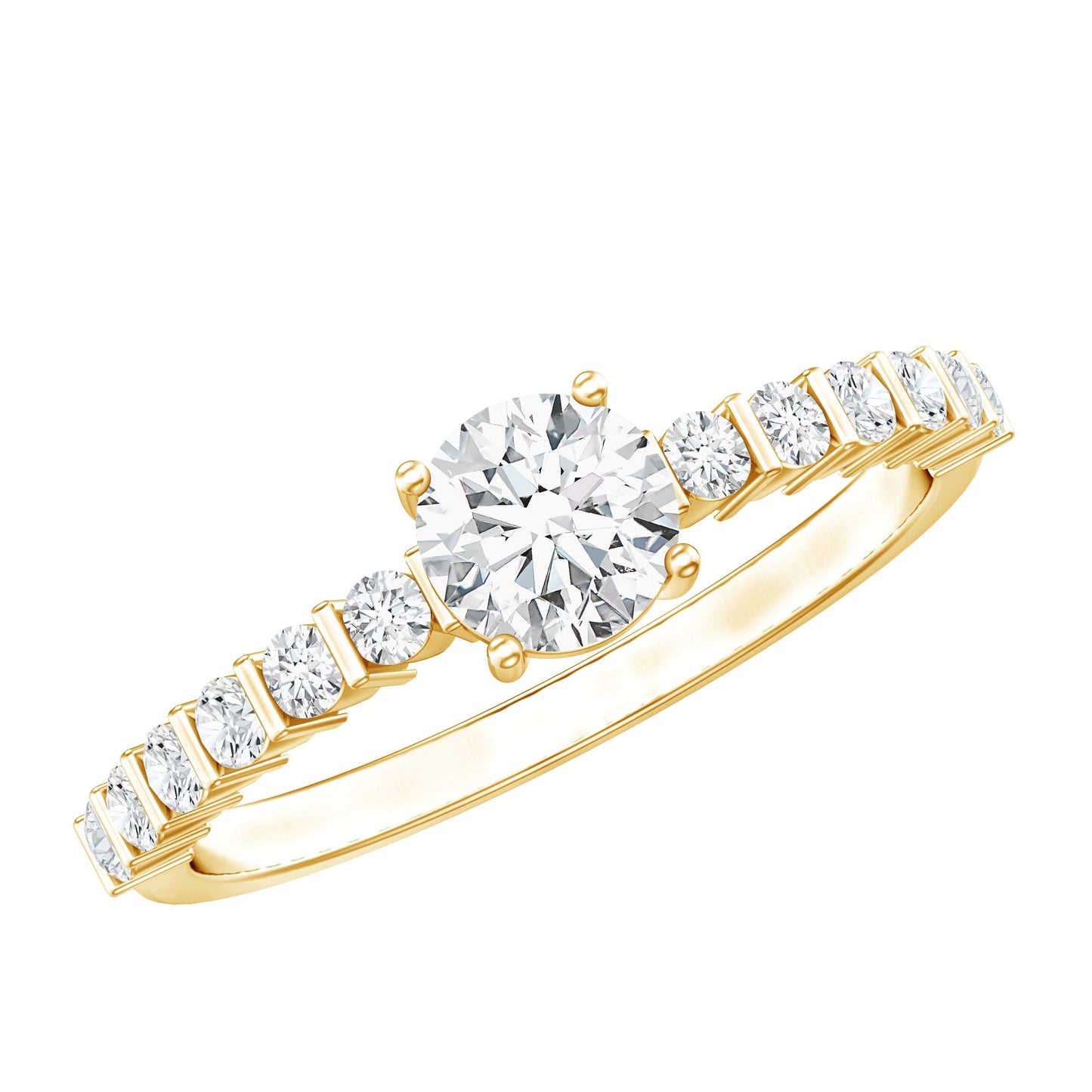 Round Brilliant Cut Moissanite Proposal Ring