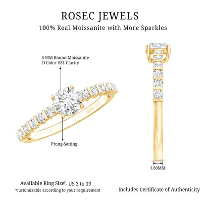Round Brilliant Cut Moissanite Proposal Ring