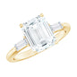 Solitaire Moissanite Emerald Cut Engagement Ring with Certificate