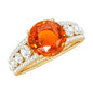 2.25 Carat Lab Grown Orange Sapphire Solitaire Engagement Ring with Side Stones