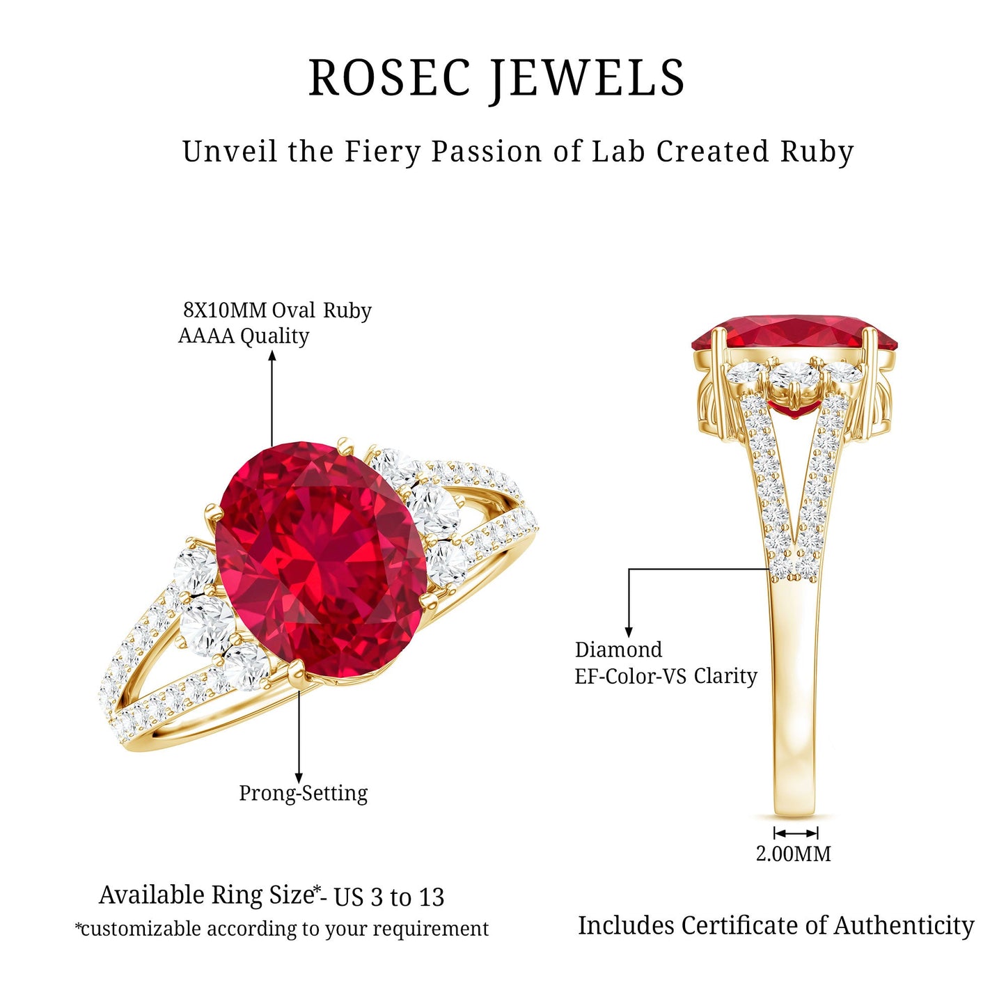 Certified 4 Carat Lab Grown Ruby Oval Engagement Ring With Diamond