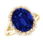 Certified 6 Carat Oval Lab Grown Blue Sapphire Retro Engagement Ring with Diamond