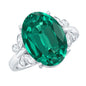 Certified 6 Carat Lab Grown Emerald Statement Engagement Ring with Diamond