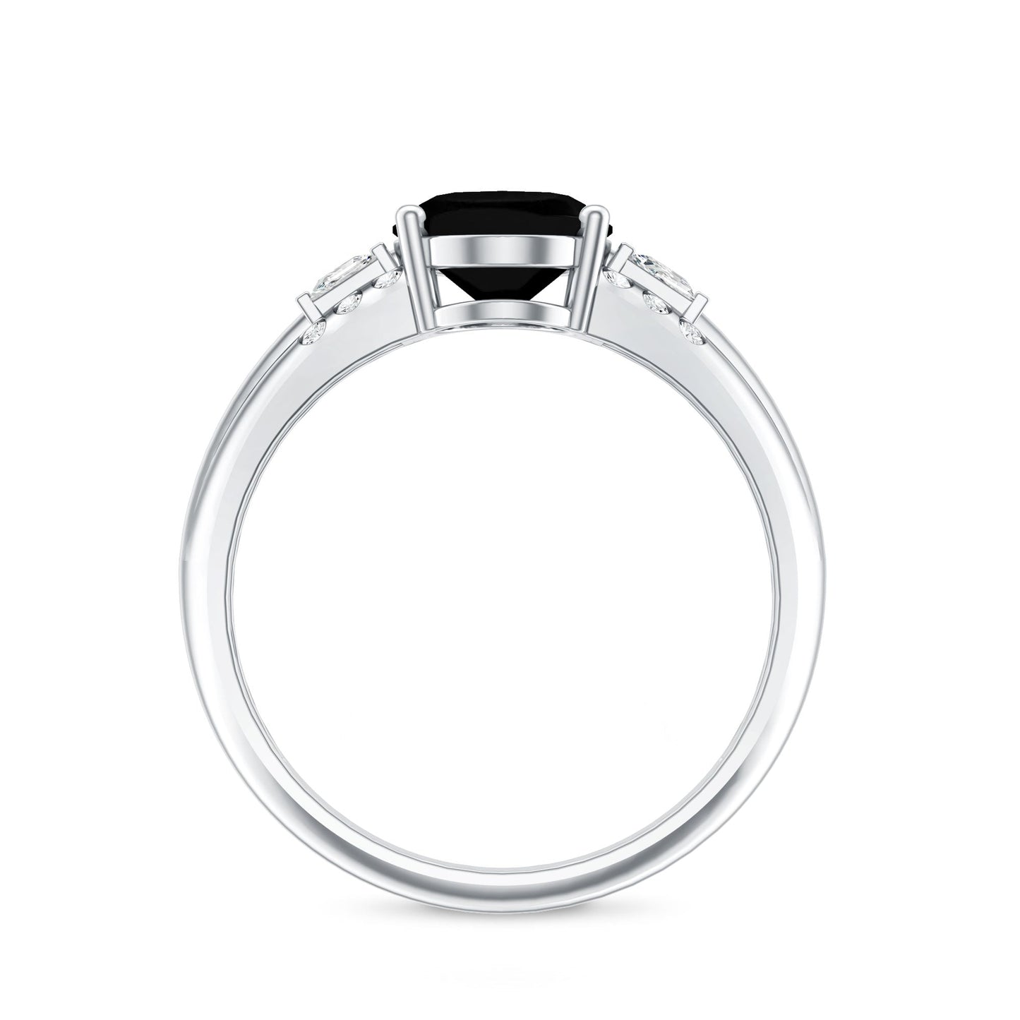 Certified 4.2 Carat Lab Grown Black and White Diamond Statement Engagement Ring