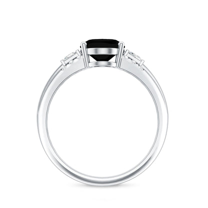 Certified 4.2 Carat Lab Grown Black and White Diamond Statement Engagement Ring