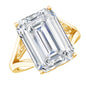 Certified 4.5 Carat Emerald Cut Moissanite Engagement Ring for Women