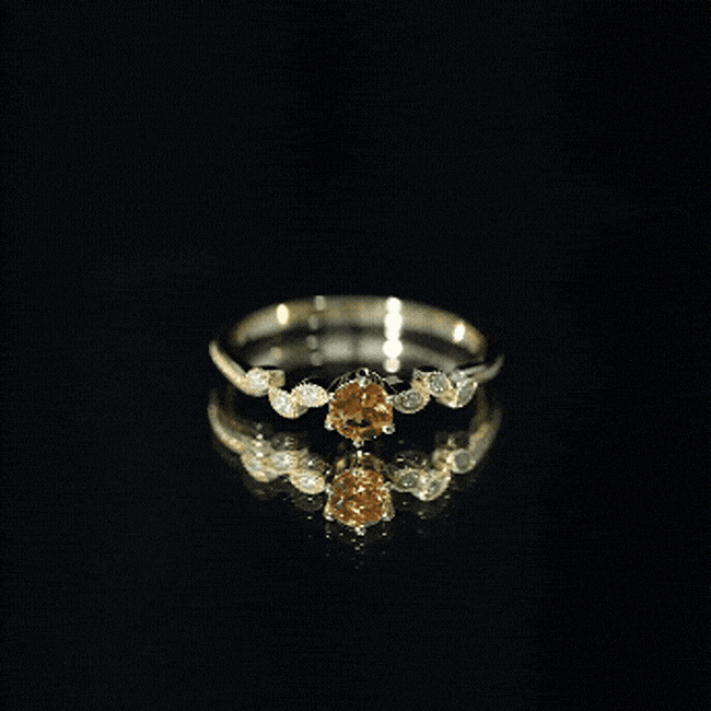 Nature Inspired Citrine and Diamond Proposal Ring for Her