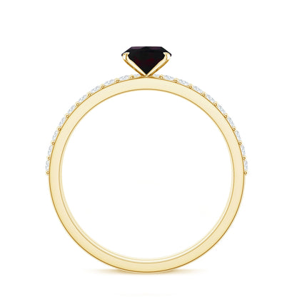 0.9 Carat Oval Cut Black Opal Wedding Ring Set With Diamond