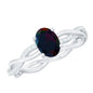 Oval Black Opal and Diamond Braided Engagement Ring
