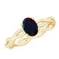 Oval Black Opal and Diamond Braided Engagement Ring