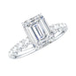 1.8 Carat Emerald Cut Lab Grown Diamond Engagement Ring with Accent