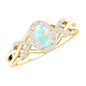Genuine Ethiopian Opal and Diamond Oval Engagement Ring