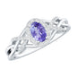 Real Tanzanite and Diamond Engagement Ring with Criss Cross Shank